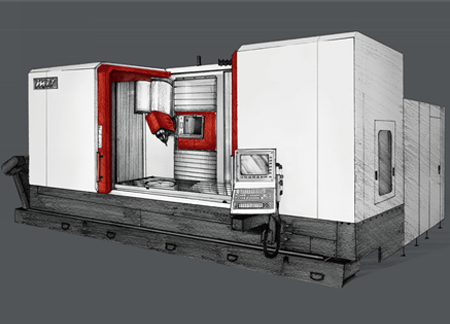 Moving column type five axis machining center machine